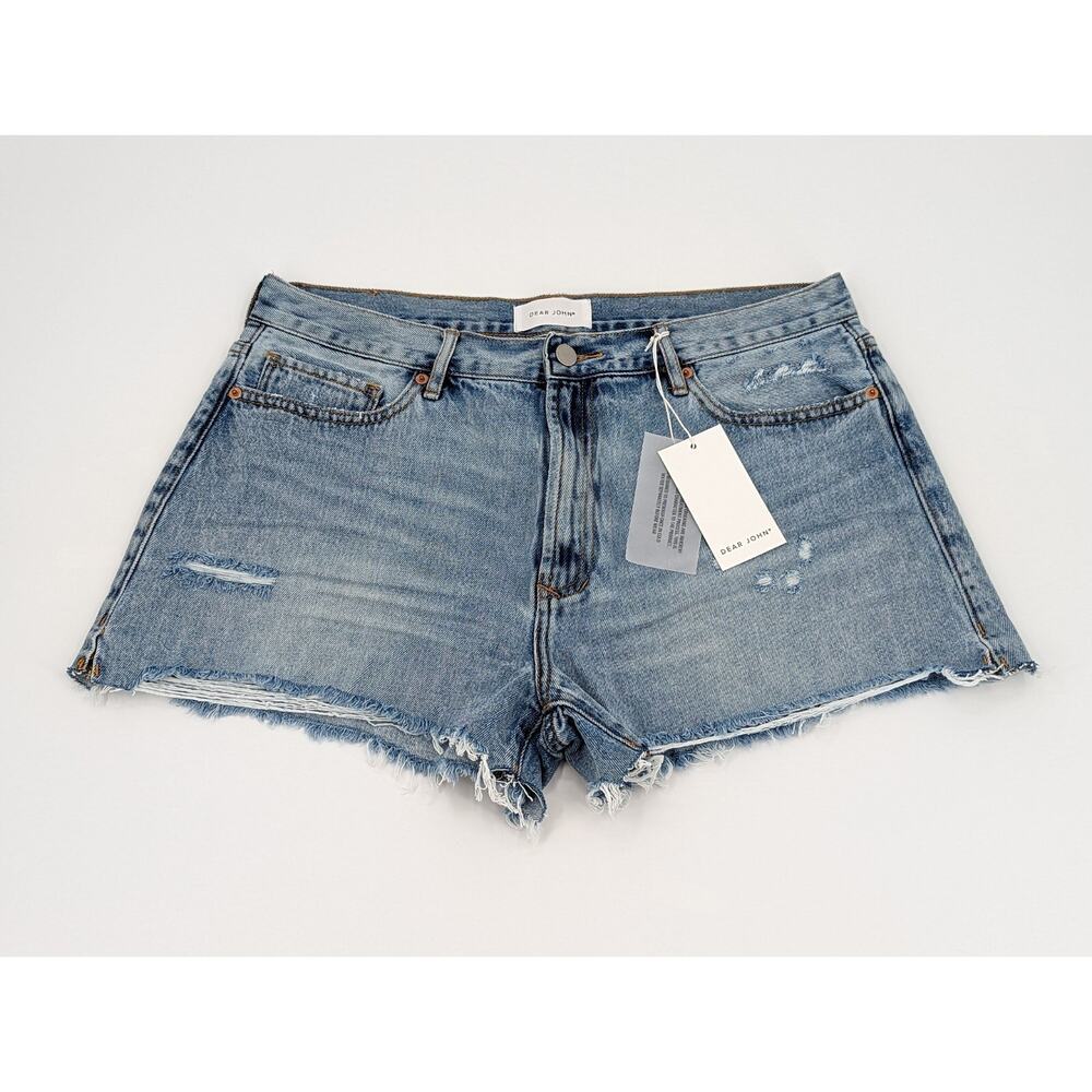 Dear John Womens Blue Distressed Cut Off Denim Jean Shorts Size 32
